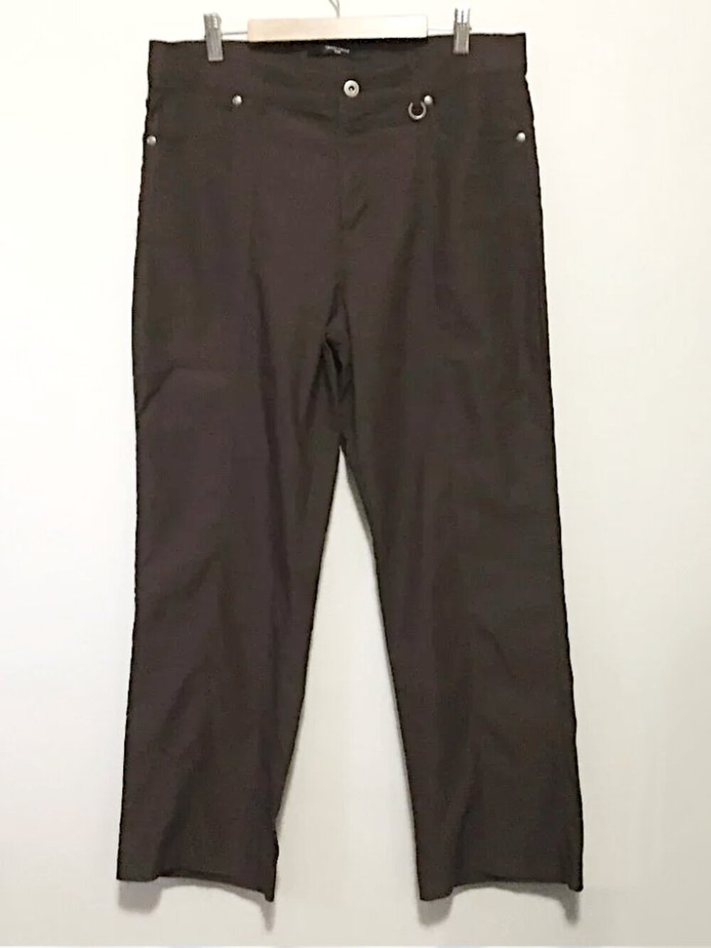Simon Chang Straight Leg Brown Dress Pants Size 12 Designer Office